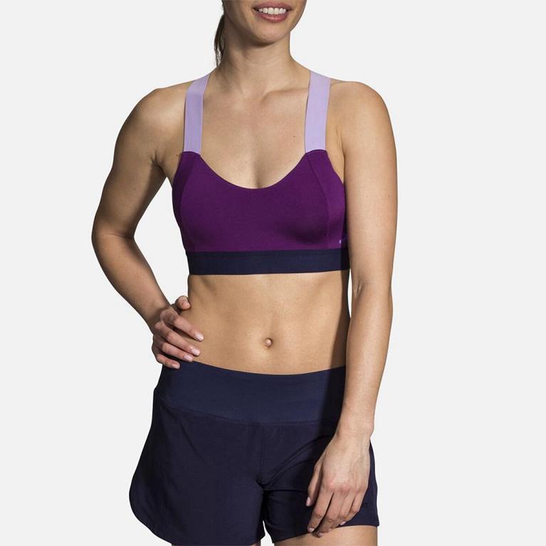 Brooks Hot Sports Running Bra - Women's - Purple (27159-OLMV)